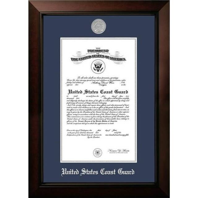Campus Images CGCLG00211x14 11 x 14 in. Patriot Frames Coast Guard Certificate Legacy Black Cherry Frame with Silver Medallion
