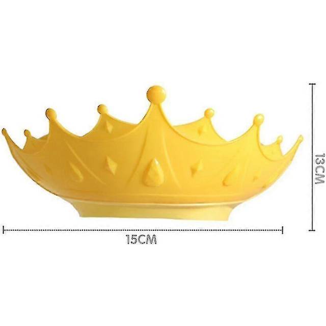 (Red, One size) Baby Crown Shape Shower Cap Kids Hair Washing Shield Adjustable Hair Protector