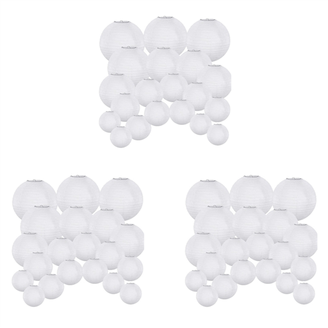 60 Pack Chinese Round White Paper Lantern,Paper Lanterns Hanging Lanterns Wedding Party Decorations
