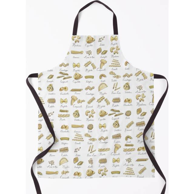 Italian Pasta Shapes on white Grill Aprons for Kitchen BBQ Chef