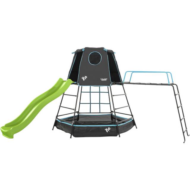 TP Explorer Metal Climbing Frame Set with Ripple Slide and Jungle Run Black Edition
