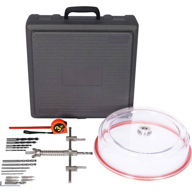 Adjustable Hole Saw Ã 40-200 mm Cutter Circle Saw Drill Wood Drywall Cutter with Cover Plasterboard