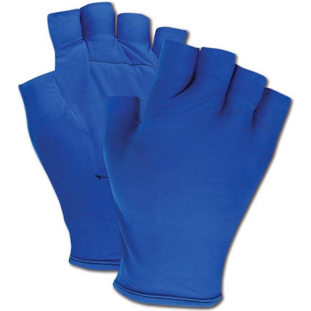 MAGID ATV101 Fingerless Gel Palm Padded Impact Glove  Large  1 Pair  Protective Gear  Hand Safety  Work Gloves  Blue