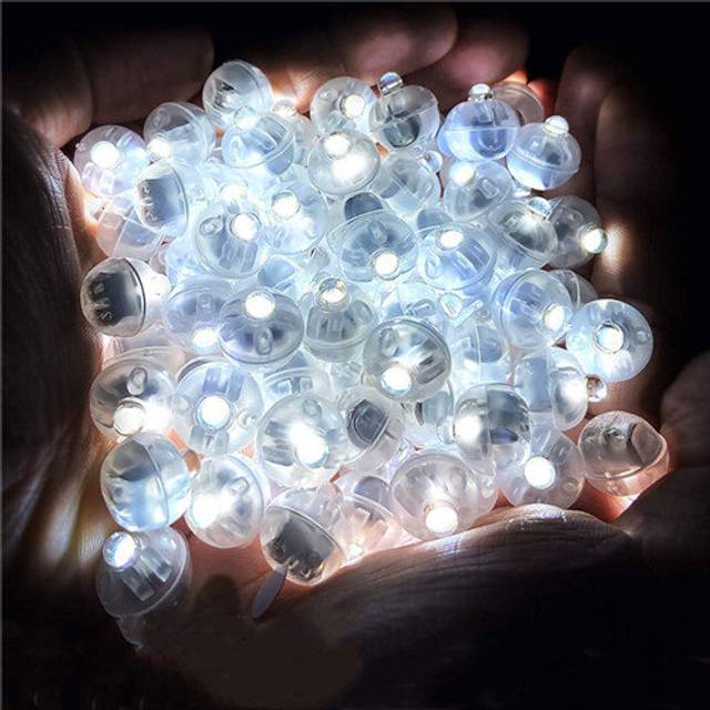 (White) 20 X Led Flash Ball Lamp for Paper Lantern Mason Jar Birthday Party Wedding Decoration