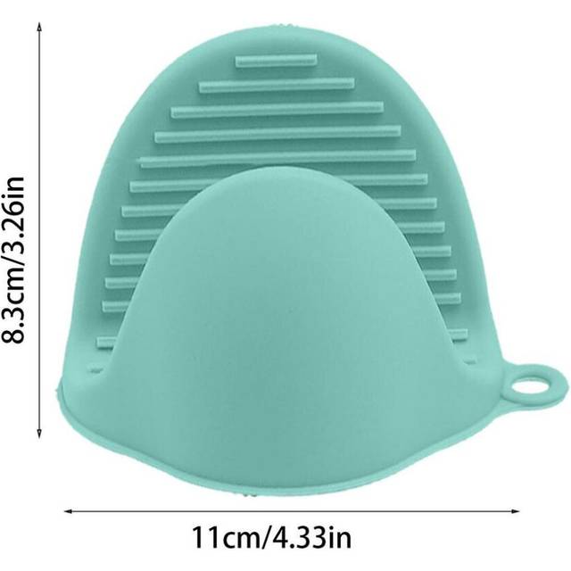 (Nordic Green) Thicken Food Grade Silicone Gloves Kitchen Gipping Insulation  oven Grip Clips Anti Scald Heat Resisting Non Slip Ovens Gloves