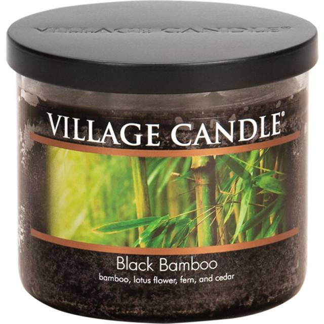 Village Candle Black Bamboo 17 oz Glass Bowl Scented Candle  Medium