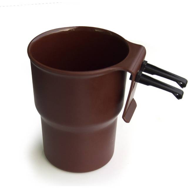 (Brown) Universal Car Cup Holder Hanging Air Vent Outlet Door Mount Bottle Drinks