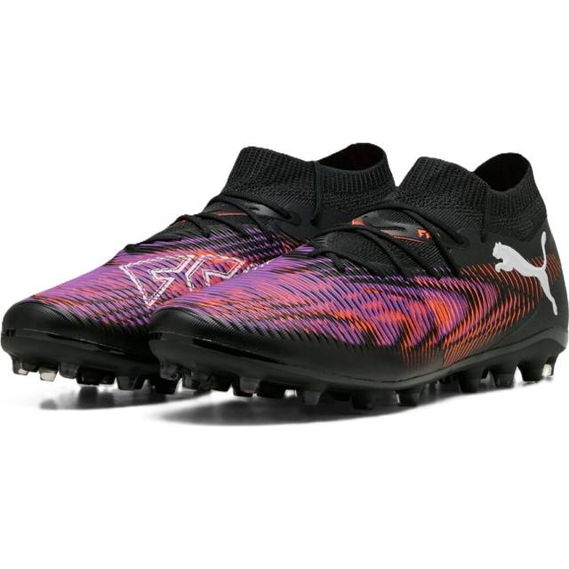 PUMA Future 8 Match MG Football Boots Unisex, Black/White/Glowing Red, size 8.5 (8.5)