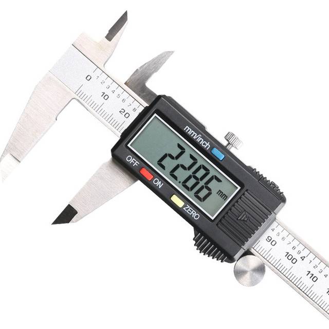 150 mm stainless steel large format LCD digital vernier caliper, 0.01 mm accuracy adjustable, mm/inch, home industry measurements
