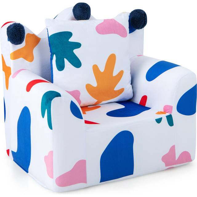Children's Sofa Chair Foam Filled Armchair Upholstered Couch W/Padded Pillow