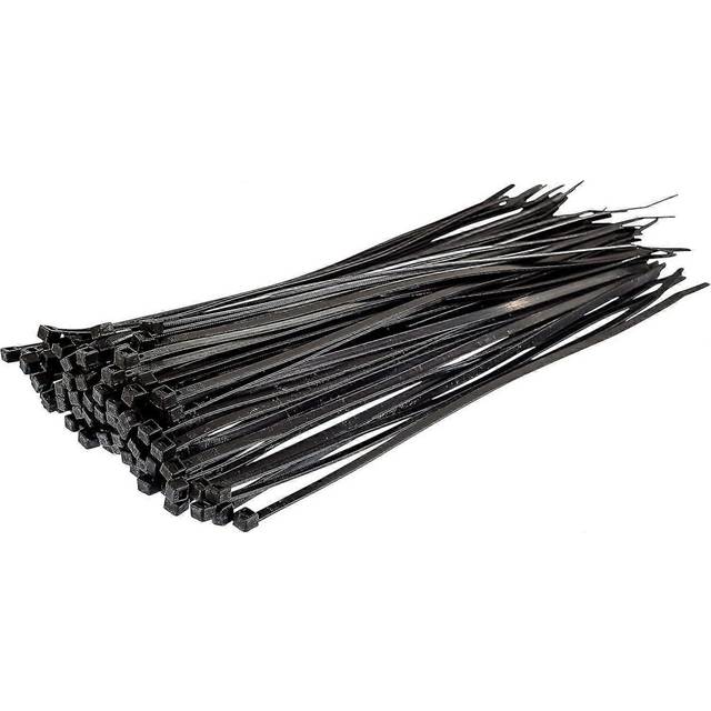 (As show, One size) pack of 100 pieces, self-locking nylon cable ties, cable ties, black, 300mm x 4.8mm, plastic clamp