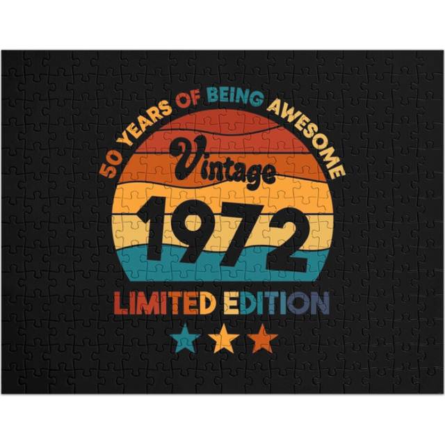 (Funny 50th Birthday Quotes, 50 Year Old Vintage 1972, Funny 50th Birthday=9505) Jigsaw Puzzle Wooden 300-Piece for Adults Kids Seniors- Home Decor Fa