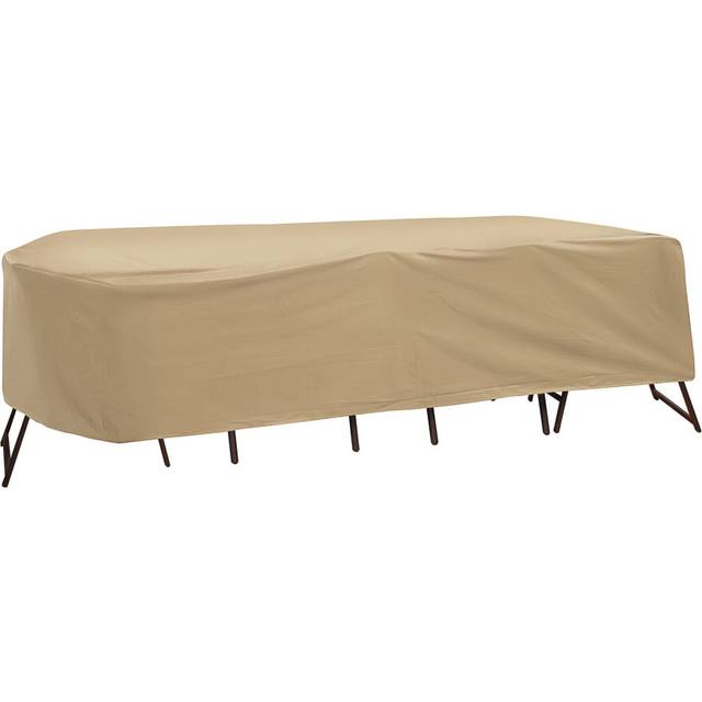 "Protective Covers Weatherproof Patio Table and Highback Chair Set Cover  Tan  Fits Oval/Rectangle tables 72""""""""-76 """""""" long"