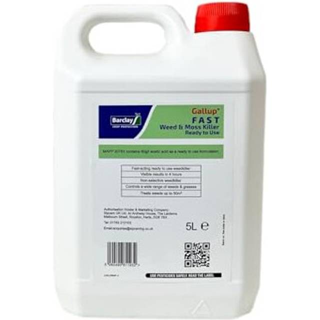 5L RTU Fast-Acting Weedkiller & Moss Control - Visible Results in 24 Hours for Driveways, Gardens, Paths, & Patios