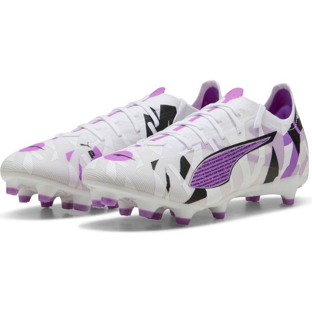 PUMA Ultra 5 Match Forever FG/AG Football Boots Unisex, White/Pure Magenta/Feather Grey, size 10.5 - Feather Gray (10.5)
