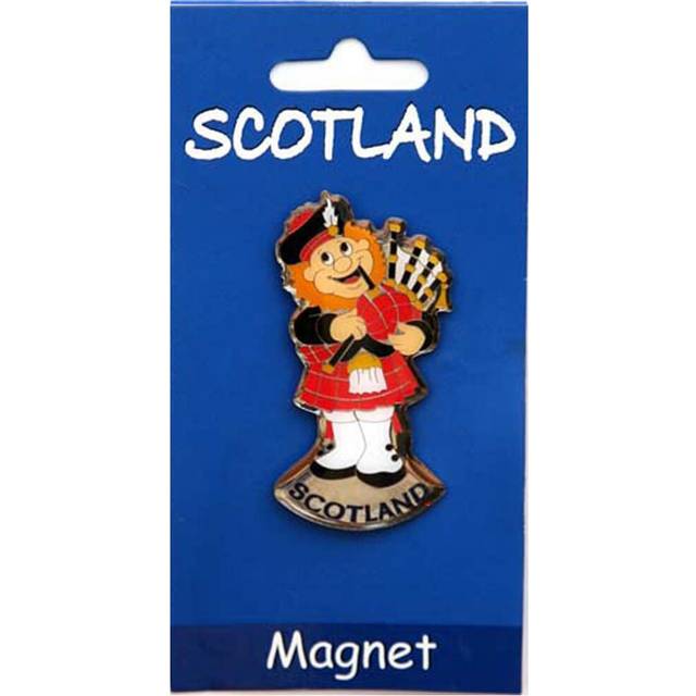 Fridge Magnet Scottish Highland Piper Bagpipes on a Brass Metal Souvenir Magnet