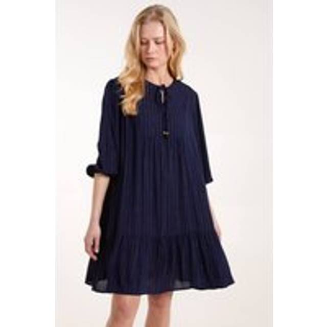 Womens Tiered Smock Dress - Navy - S/M