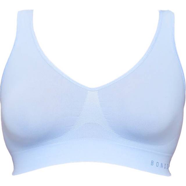 (XL) Bonds Womens Seamfree Wireless Wire Free Comfy Sports Bra Crop Tank Top Blue Snow WVLHW