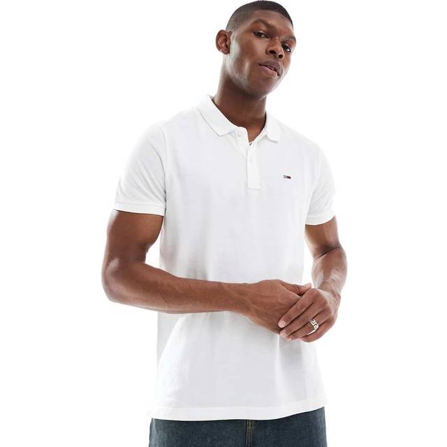 TOMMY JEANS Tjm Slim Placket Polo Ext |Vit |L