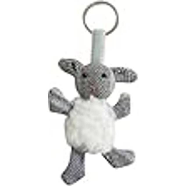 (Grey) Earth Squared Sheep Keyring, Tartan Wool Blend, 6 x 12 x 2 cm, Soft