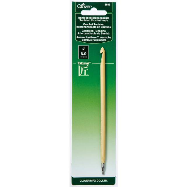 "CLOVER Takumi Bamboo Interchangeable Tunisian Crochet Hook Brown  6.5"""""""" Height x 0.2"""""""" Width x 0.2"""""""" Length"
