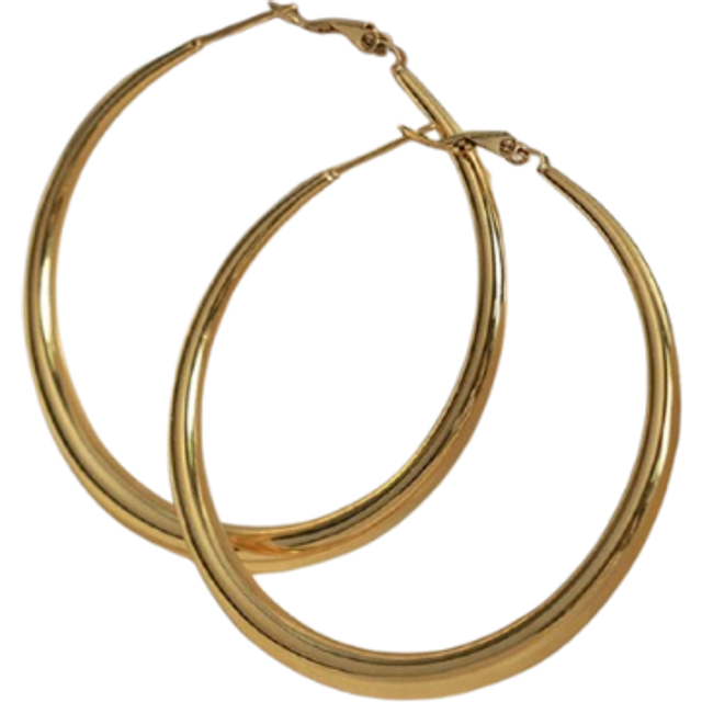 1 par Minimalist Lätt lyx Elegant Kvinna Cirkel Örhängen , Lämplig För Kväll Fester Och Festivaler - Gult guld (En-Storlek)
