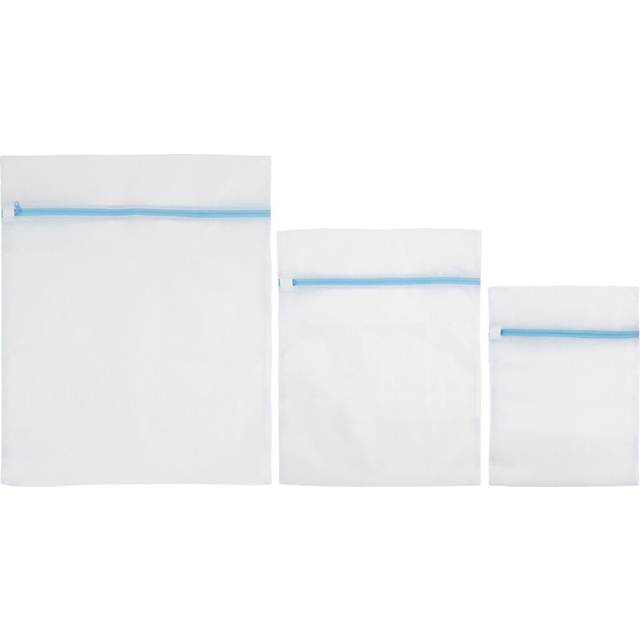 JVL Mesh Laundry Wash Bags For Delicates, Set of 3, White