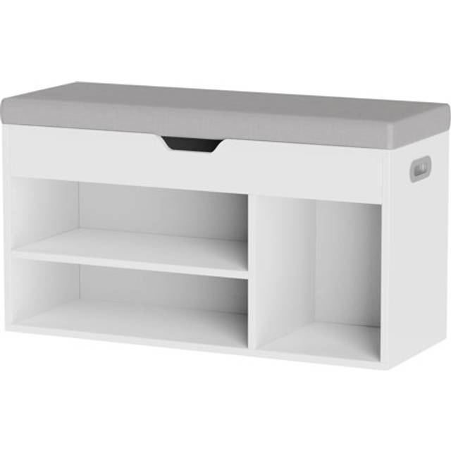 Abigayle 8 Pair Shoe Storage Bench - Grey (44cm H X 80cm W X 30cm D)