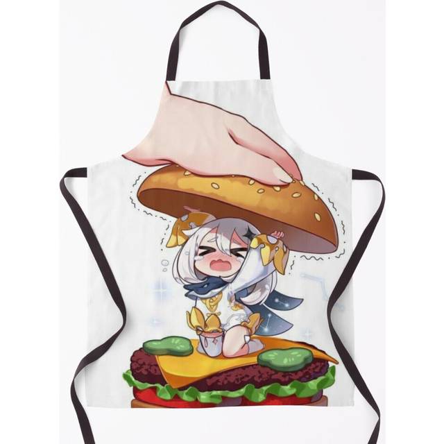 genshin impact paimon Cute hamburger Grill Aprons for Kitchen BBQ Chef