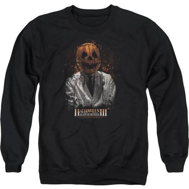Trevco Sportswear UNI504-AS-5 Halloween III H3 Scientist Adult Crewneck Sweatshirt, Black - 2X