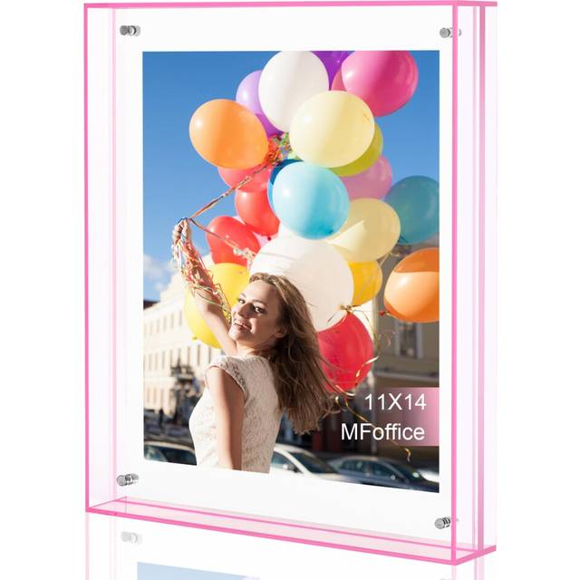 MFoffice 11x14 Picture Frames  Stunning Color Acrylic Floating Photo Frame  Use as 11x14  10x12  10x10  9x12 Picture Frame  Horizontal and Vertical Fo