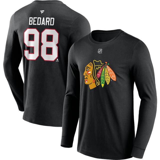 Chicago Blackhawks Name & Number Long Sleeve T-Shirt - Connor Bedard - Mens