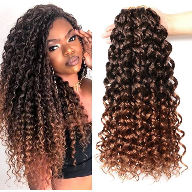 Gogo Curl Crochet Hair-8 Packs Curly Crochet Hair for Black Women-18 Inch Deep Ocean Wave Crochet Hair Synthetic Braiding Hair (18 Inch (Pack of 8)  T