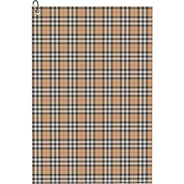 (Pride Of Scotland Gold Tartan Fabric Texture_12266) Golf Towel Funny Printed Cristmas Gift for Men Women Husband Dad Mom Birthday Golfers Fan