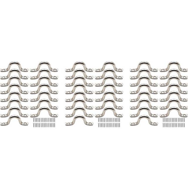 45Pcs Stainless Steel Plate Eye Plates Ceiling Hook Kayak Eye Plate Kayak Pad for Kayak Canoe, Kayak Canoe Rigging