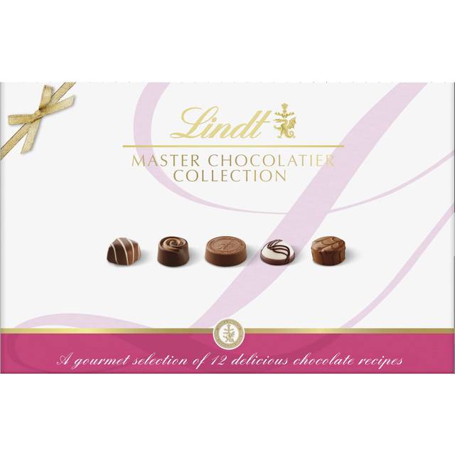 Lindt Master Chocolatier Collection - 46 Assorted Milk, Dark and White Chocolates, Extra Large Box, 470g - Gift Present or Sharing Box - Mother's Day,