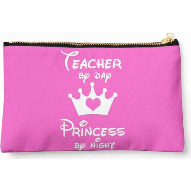 Makeup Bag Teacher By Day Princess By Night  Cosmetic Organizer Tyvek Paper Bags Zipper Pouch