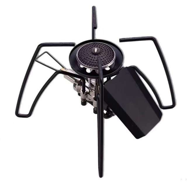 Portable Spider Cassette Stove with Foldable Firepower, Igniter for Outdoor Camping, Hiking, Picnic Survival Cookware A