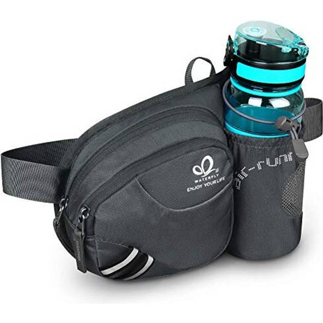 Waist Fanny Pack Waist Pack with Bottle Holder Water Repellent Bum Bag Dog Walking Waist Bag