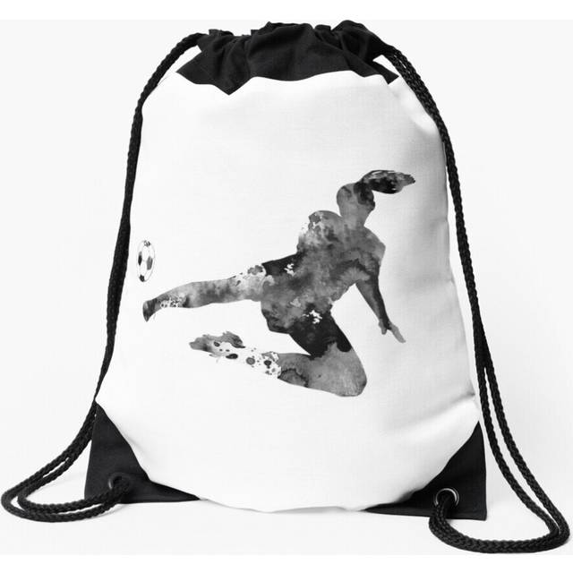Drawstring Bag Female Soccer Player Sport Gym Shoe Backpack