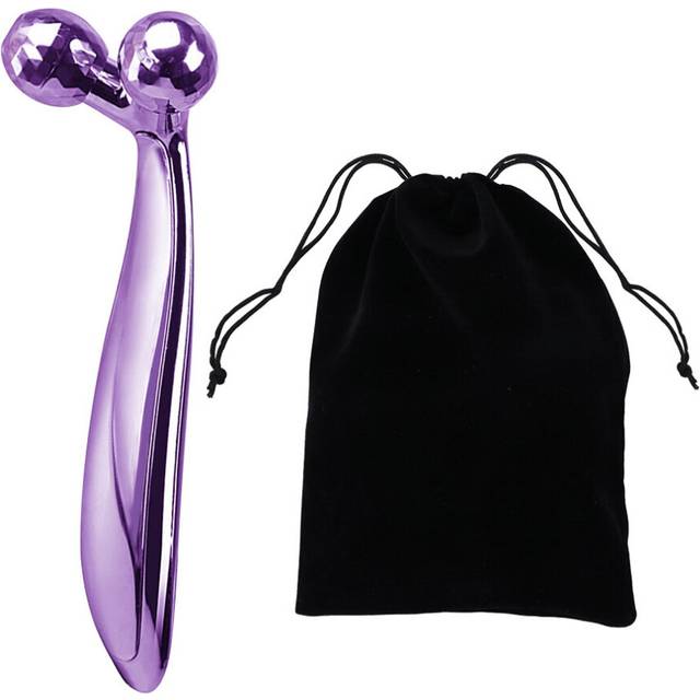 (a-Purple) 3D Roller Massager Facial Massage Handheld Y Shape Wrinkle Remover Face-lift Roller Full Body Relaxation 360 Rotate Instrument