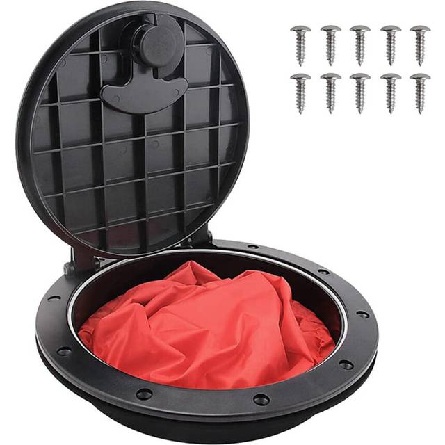 6Inch Deck Plate Kit Kayak Deck Hatch with Storage Bag for Kayak Boat Fishing Rigging Black
