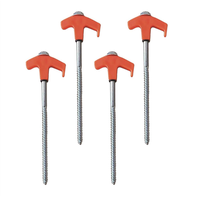 LLhappy-20PCS Ground Anchors Screw in Tent Pegs Camping Heavy Duty Stakes Stainless Steel Threaded Spikes