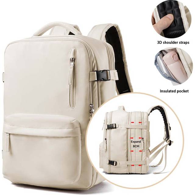 (expand white) Expand Travel Backpack for Women Carry On Backpack Airline Approved Waterproof