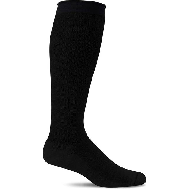 Sockwell Women's Full Floral Moderate Graduated Compression Sock  Black Solid - M/L