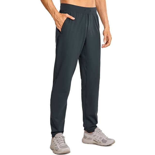 CRZ YOGA Mens 4-Way Stretch Comfy Athletic Pants 30'' - Track Hiking Golf Gym Workout Joggers Work Pants Sweatpants Melanite Large