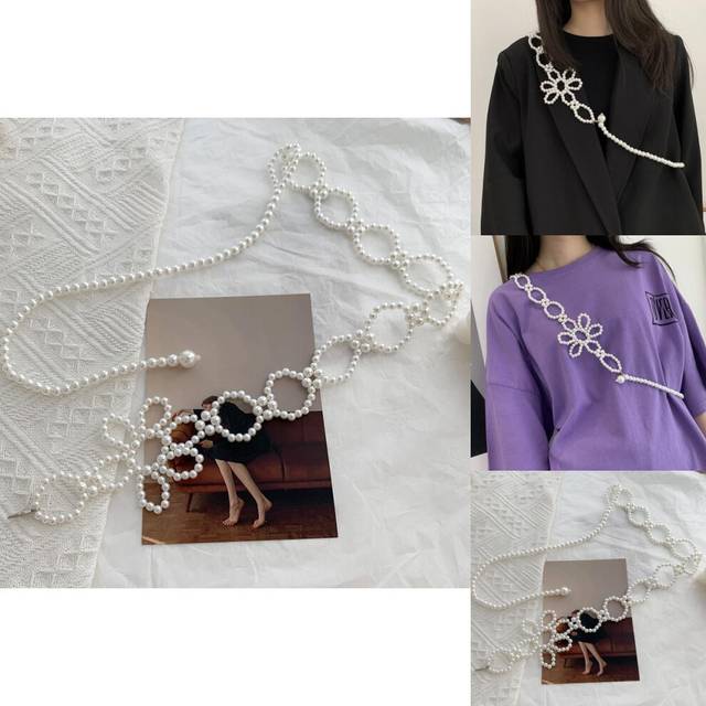 Pearl White Stunning Waist Chain For Women Enhancing Fashionable Spring Attire