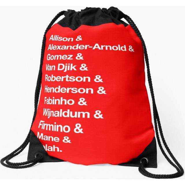 Drawstring Bag Liverpool Team Sheet - LFC Liverpool FC Football Starting 11 Soccer Sport Gym Shoe Backpack
