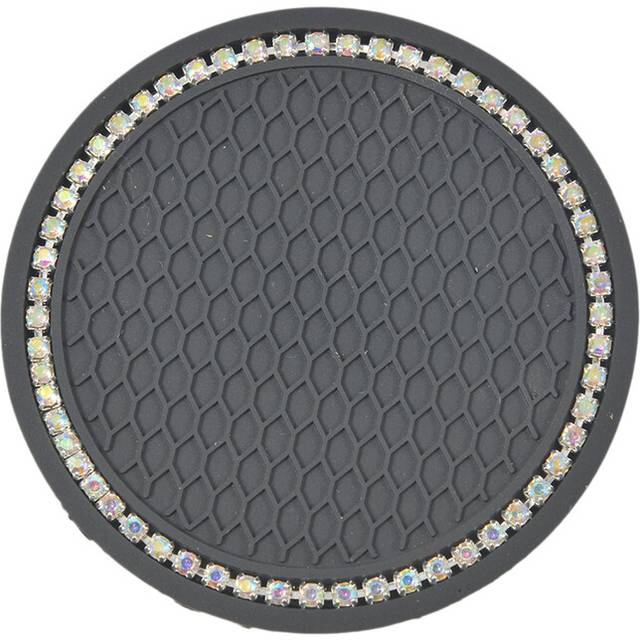 (Black-color diamond) Car Roller Coaster Water Cup Holder Anti skid Pad Silicone Car Inlaid