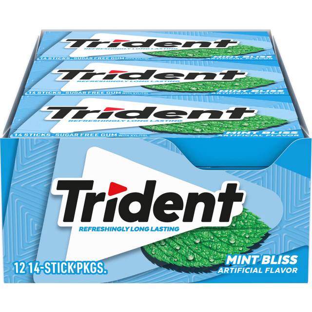Trident Mint Bliss Sugar Free Chewing Gum with Xylitol 14 Sticks 39 g